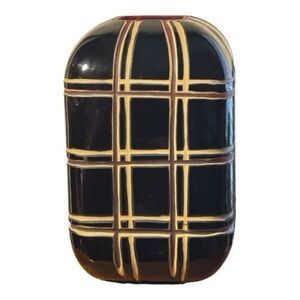 Black and Gold Plaid Vase
